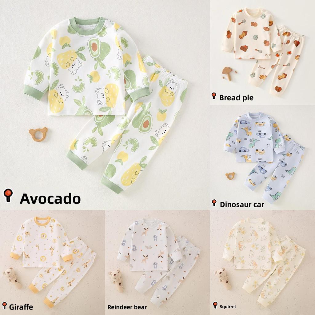 Baumwoll-Pyjama-Set für Kinder mit antibakteriellem Stoff für Kleinkinder Nachtwäsche und Loungewear