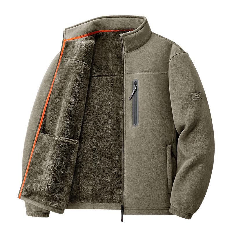 8918A Men's Thickened Fleece Outdoor Jacket - Autumn/Winter Sherpa Style