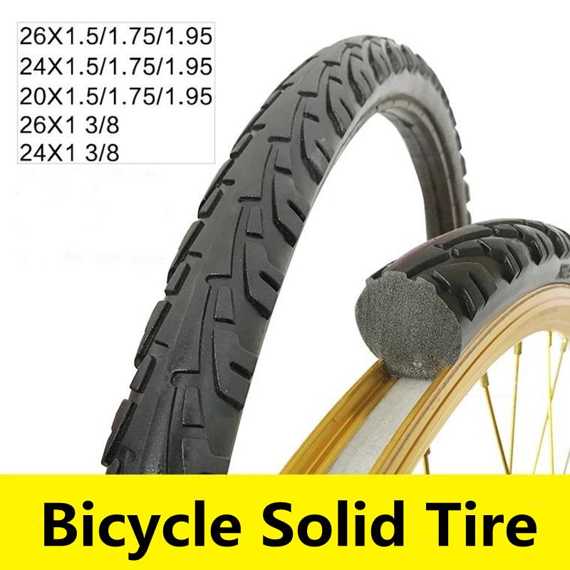 Bicycle Solid Tire 20/24/26 Inch X1.50/1.95/1 3/8 Bicycle Solid Tires 26 Inch Mtb Tire Anti Stab Riding MTB for Road Bike Tyre