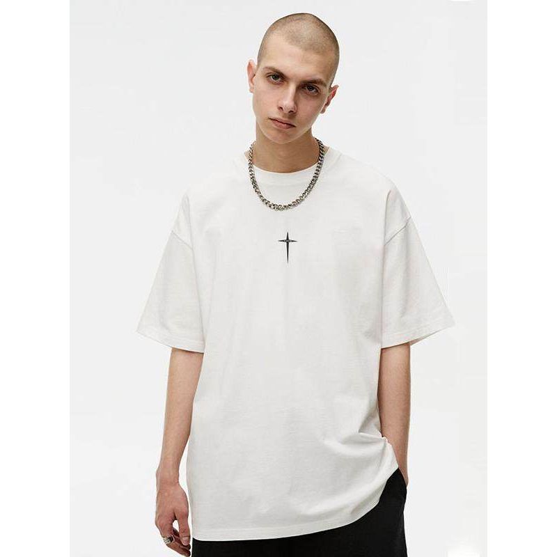 Wassup Heods Chinese Style Short-Sleeve T-Shirt for Men, Pure Cotton, Heavyweight American High Street Fashion Brand, Loose Fit, Summer Men's Wear