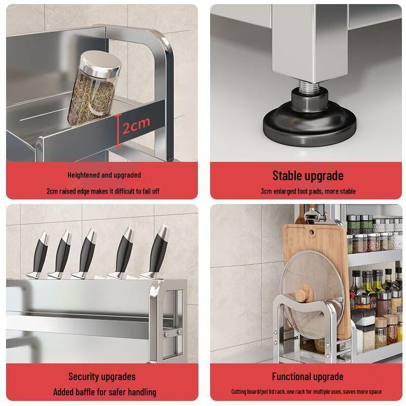 Multifunctional Kitchen Countertop Organizer Rack