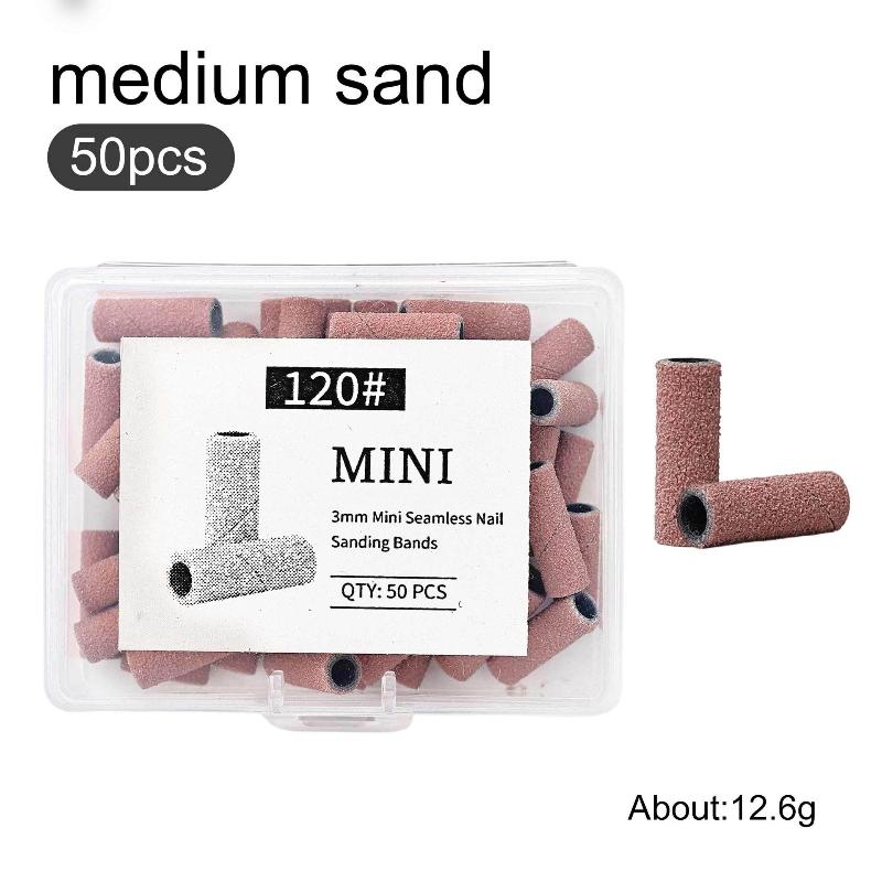 50/60/100Pcs 3MM Mini Nail Sanding Bands Sets For Dead Skin Calluses Nail Gel Remove 120#150#180#240#
