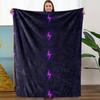 One Comfortable Purple Lightning Theme Pattern Fleece Blanket, Soft High-Definition Digital Print, Suitable for All Seasons