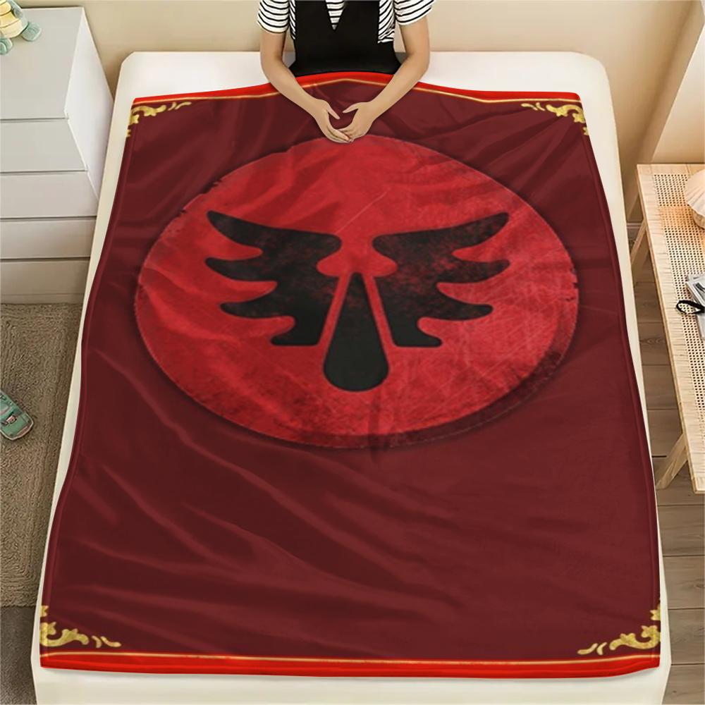 1Pc Blood Angels Cool Print Flannel Blanket, High Quality Comfortable for All Seasons, Home Decor, Warmth and Comfort, Perfect for Christmas Gifts 09