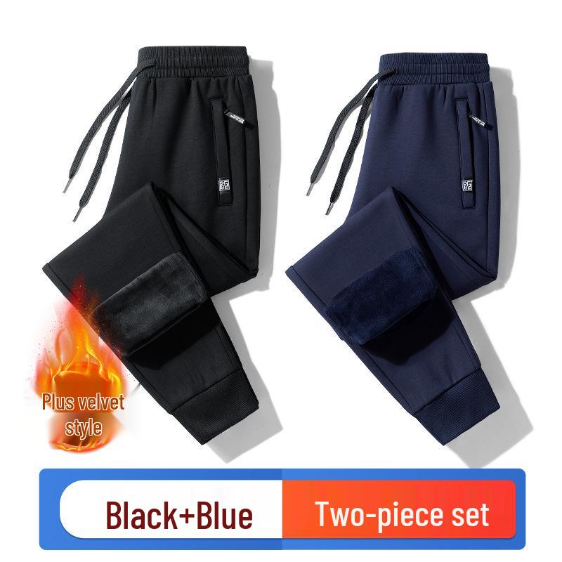Men's Plus Velvet Thickened Winter Casual Pants - Warm Outdoor Sports Long Pants, Large Size, Custom Logo Available