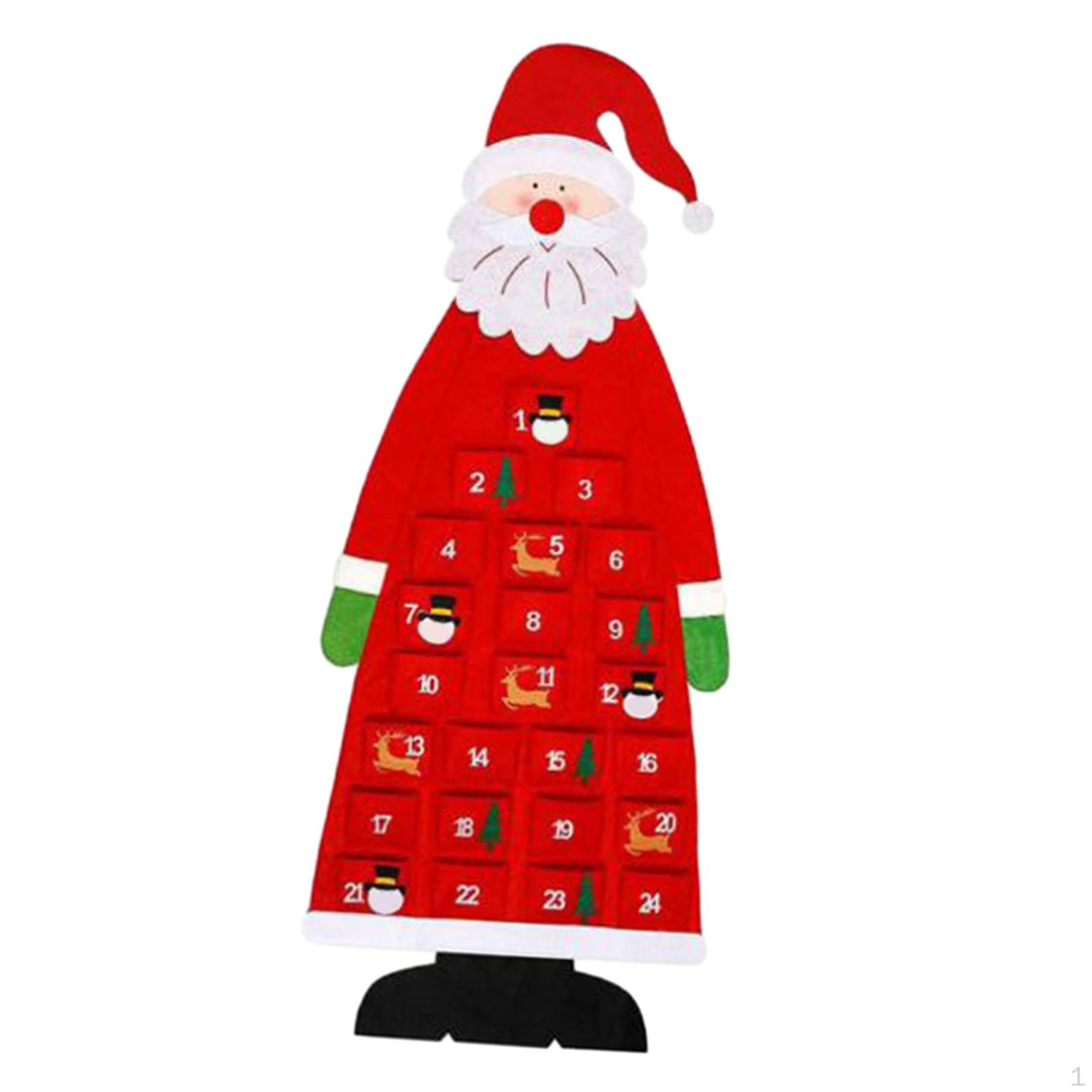 

Festive Santa Claus Advent Calendar - Handcrafted Hanging Gift for Kids and Office Decor червоний