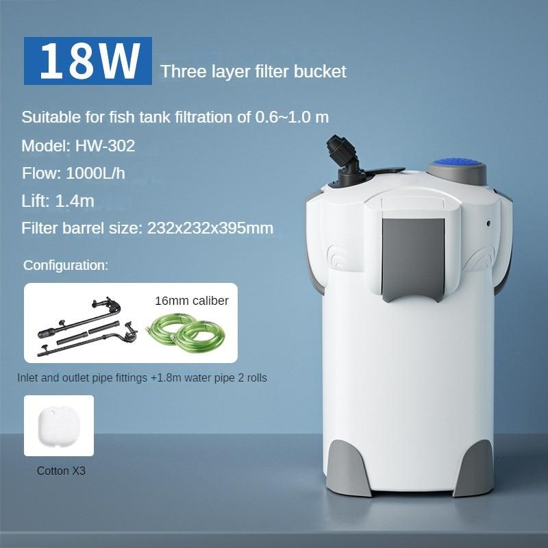

Бесшумное ведро-фильтр для аквариума, внешний фильтр-бочка низкого уровня воды, оборудование для очистки и фильтрации воды для аквариума HW-302