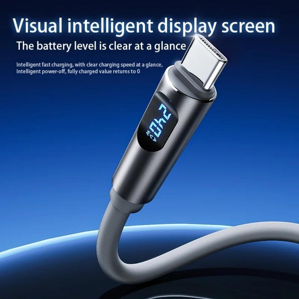 111W Type C to Type C Super Charging Cable Digital Display Fast Charging Cable USB C Data Cable for iPhone 16 17 Xiaomi Samsung