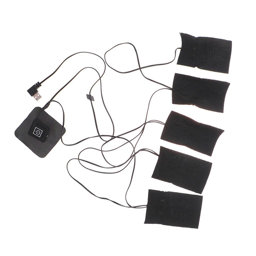 Carbon Fiber Heated Pad USB Winter Clothes Heater Pads for Cold Weather Clothes Warmer for Vest Jacket