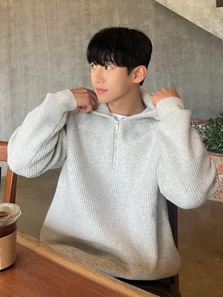 

Мужской модный худи высокого качества на молнии до середины груди - Весенне-осенний ленивый стиль, утолщенное и тяжелое пальто XXL серый