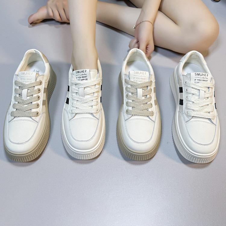 2025 New Thick-soled Muffin Little White Shoes Women's Autumn Explosion Casual Breathable Sports Shoes Student Versatile Board Shoes