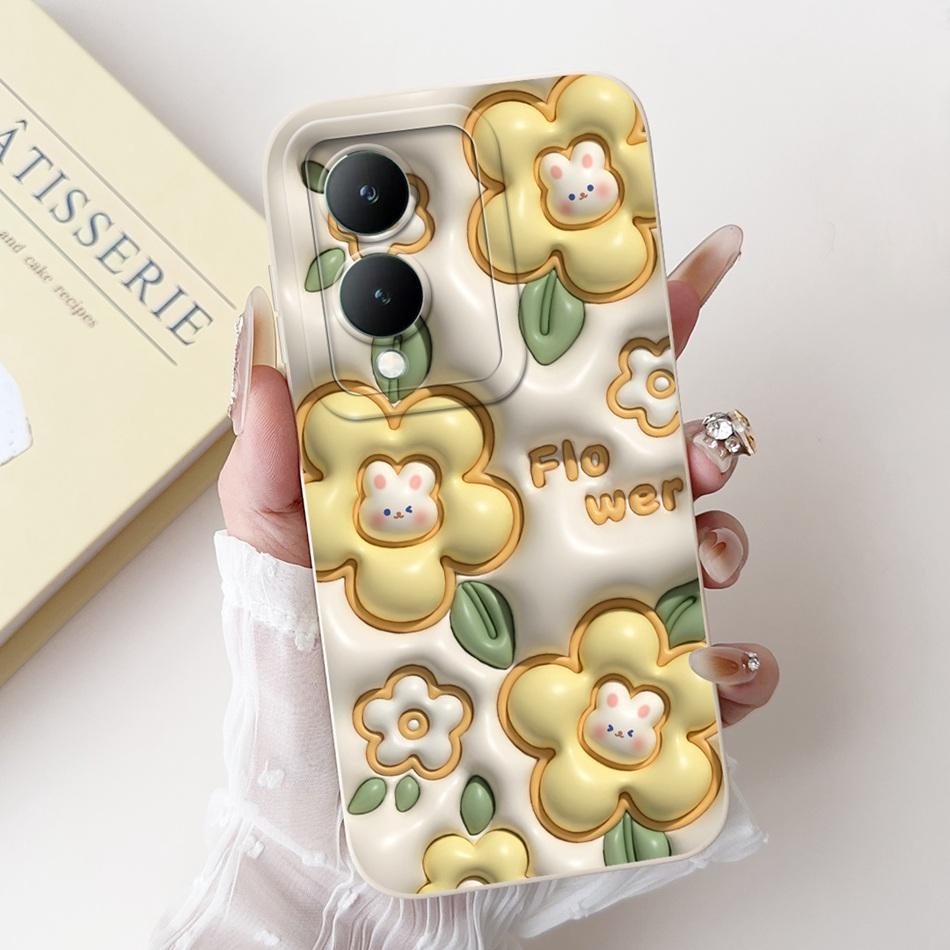 For Vivo Y17s Case VivoY17s Y 17S 4G 2024 Cute Panda Rabbit Cartoon Soft Silicone Shockproof Phone Cases