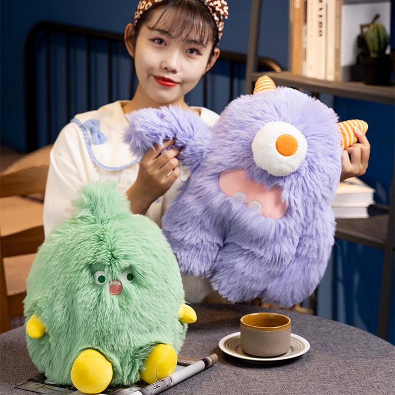 Small Monster Plush Toy Cartoon Big-eyed Monster Long-haired Doll Red Book Same Style Doll Pillow