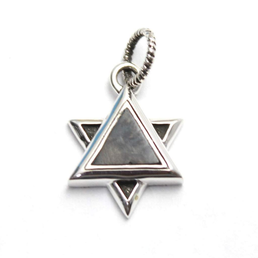 good vibrations Hexagram Star of David pendant made of natural wood and sterling silver (925).