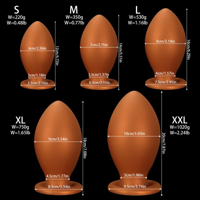 Dragon Egg Anal Plug Huge Anal Plug Smooth Silicone Butt Plug Prostate Sex Toy For Women/Men Dilatador Anal Beads S,M,L,Xl,Xxl