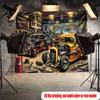 American Retro Hot Rod Garage Tapestry Vintage Car Art Wall Decor