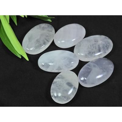 352Cts. Natural Pink Rose Quartz Oval Cabochon Loose Gemstone 06Pcs Lot A-05
