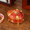 Oval Shape Trinket Box Relief Design Jewelry Storage Case Jewelry Organizer  For Girls