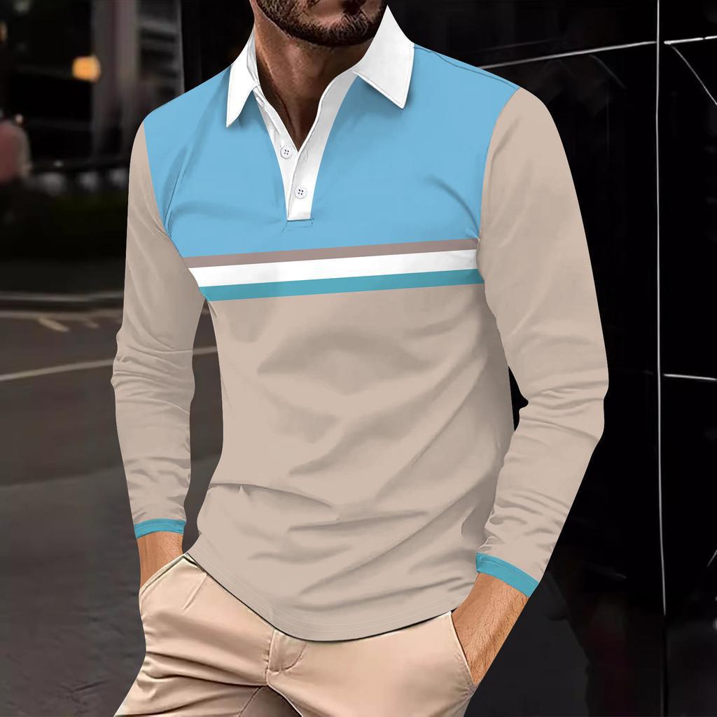 Harajuku Hip-hop Street Style Men's Long-sleeved Lapel Polo Shirt Plus Size Loose Comfortable Long-sleeved Sweatshirt