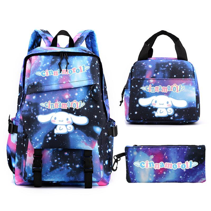 Cartoon Puppy Printed Schoolbag Set Backpack + Lunch Bag + Pencil Case Three-Piece Set