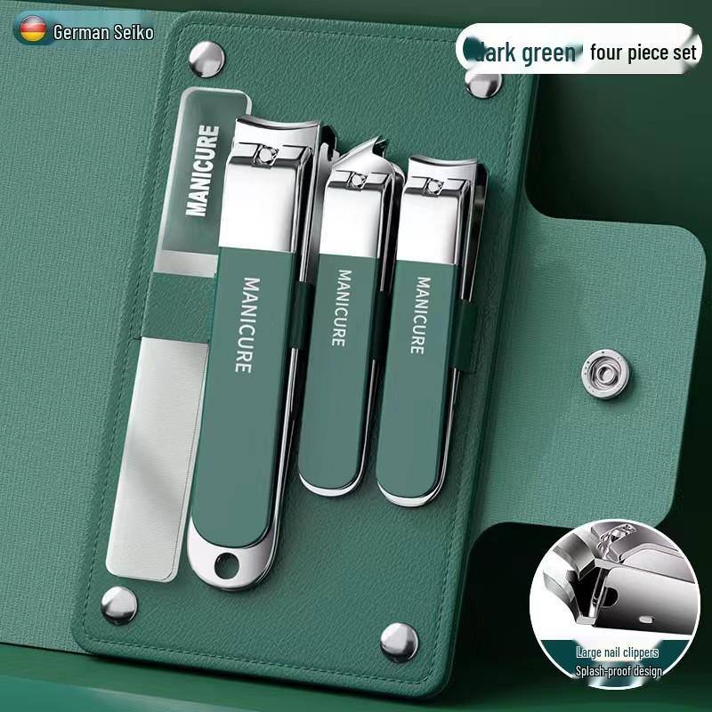 16-Piece Matcha Green Manicure Set: Nail Clippers, Scissors, Ear Pick, Pedicure Tools