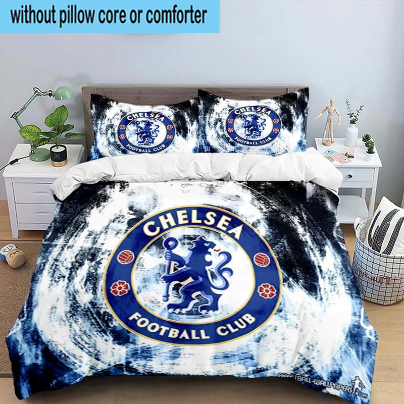 Chelsea Football Club Crest 3PCS Bedding set,Ideal for1pc Duvet Cover And 2pcs Pillowcases Perfect for Christmas gift,Ideal for Bedroom, Dormitory