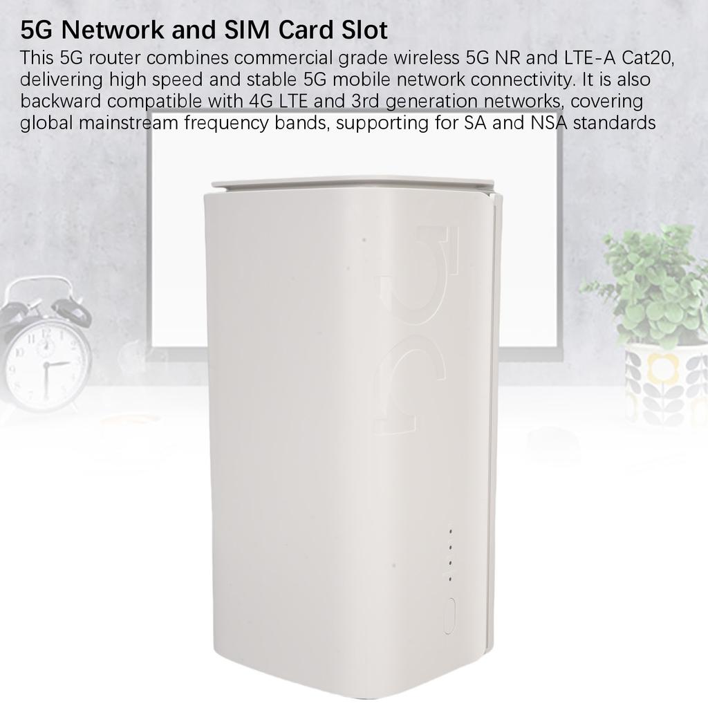 Dual Band WiFi 6 Router Small SIM Card Slot Support for NSA SA 5G CPE Router Efficient Heat Dissipation for Game Entertainment