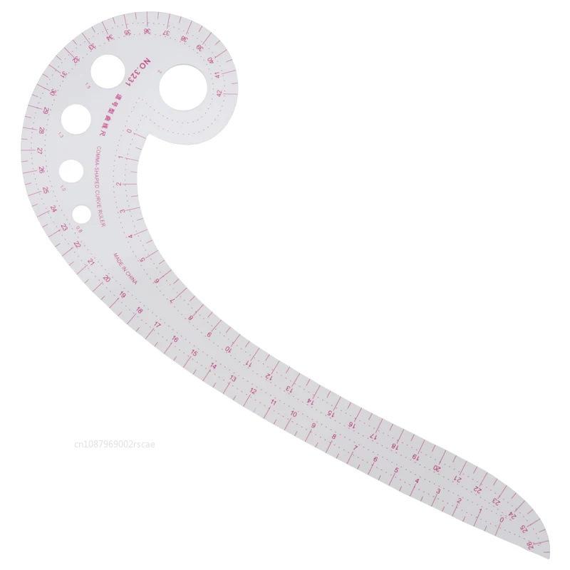 Multifunctional Sewing Tool Soft Plastic Comma Shaped Curve Ruler Styling Design Ruler French Curve 30 X 11cm Measuring Supplies