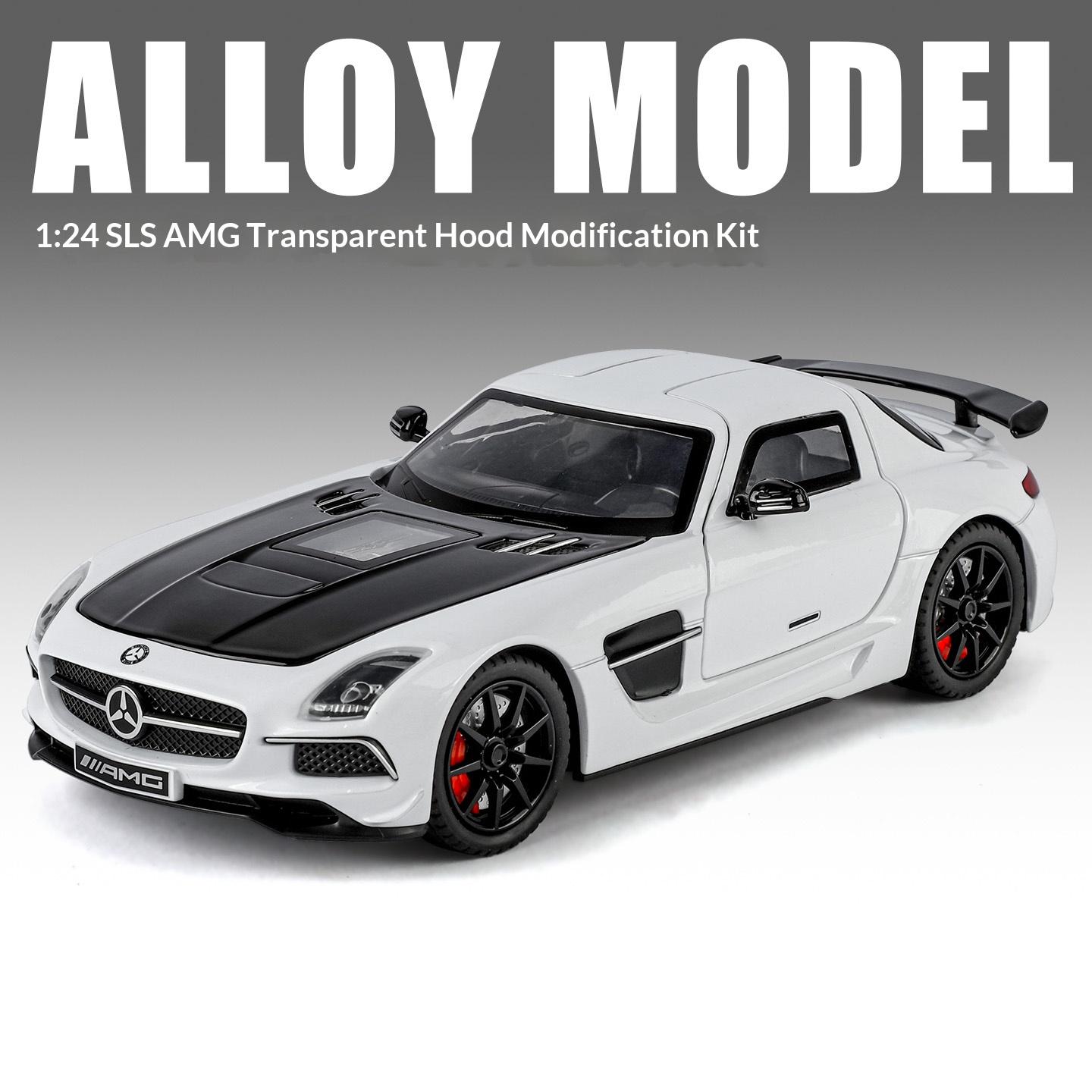 

Alloy die-cast 1/24 scale SLS-AMG modified coupe model simulation sound and light transparent hood boy toy