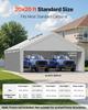 Carport Replacement Canopy, 6 x 6 m Potable Garage Tent Top Tarp with Sidewalls, UV-Resistant & Waterproof, Heavy Duty Car Shelter Tarp with Ball