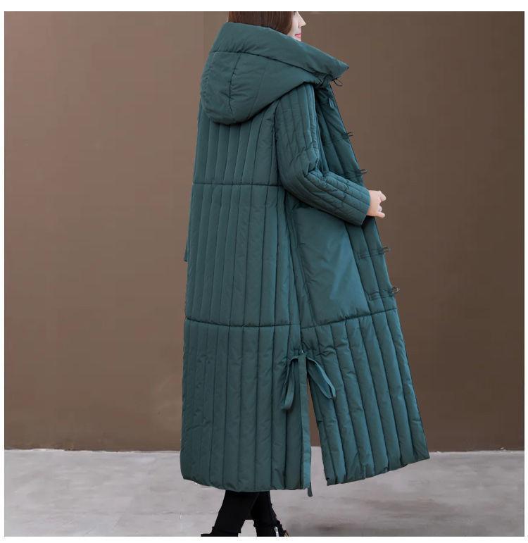 

Зимняя корейская свободная женская куртка пуховик длинное пальто с капюшоном утолщенные парки женское свободное ветрозащитное теплое пальто XXL зелёный