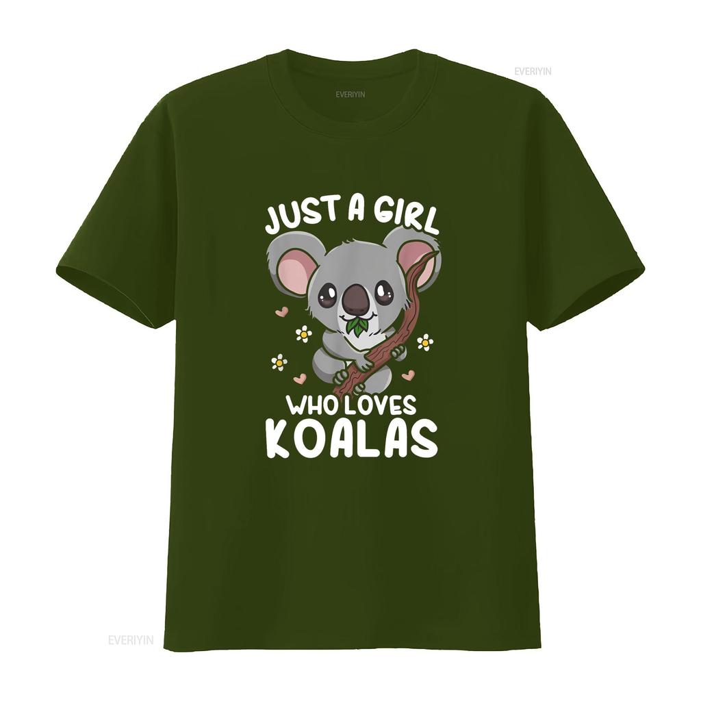 Koala Just a Girl Who Loves Koalas T Shirt vintage Washed streetwear Unisex graphic fashion Casual homme Breathable Comfortable