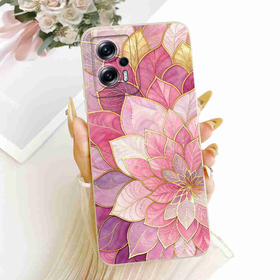 For Redmi Note 11T Pro 5G 22041216C Case Stylish Painted Flowers Silicone Cover For Redmi Note 11T Pro 11T PRO 5G Phone Cases