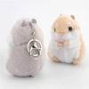 1 Pcs Cartoon Key Cute Soft Hamster Keyrings Faux Rabbit Fur Pompom Fluffy Trinkets Car Pendant Ring Holder Accessories