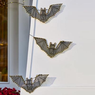 Yousheng Halloween LED Bat Decoration Spooky Light Up Flying Bat Ornament for Holiday Indoor Outdoor Porch Tree Yard Lawn Decoration
