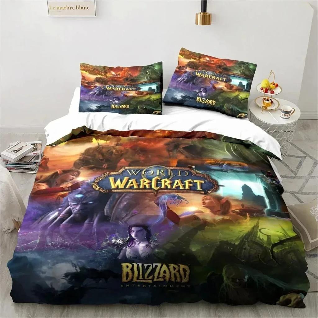 3D Printing World Warcraft Bedding Set Duvet Cover Quilt Pillowcase King Queen Size Boys Adult Gaming Theme
