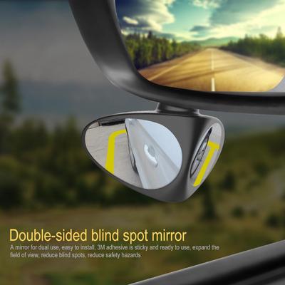 2 In 1 360 Degree Rotation Double Sided Blind Spot Mirror Reversing Parking Auxiliary Car Rear View