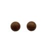 Natural gold silk sandalwood ball stud earrings, native texture piercing earrings