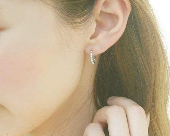 K14WG Diamond Eternity Earrings White Gold [KASHIMA] 0.4ct