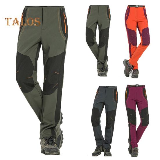 Pánské horolezecké kalhoty elastický pas knoflík zip poklop Sportovní kalhoty s kapsami Patchwork Barva Silná plyšová podšívka Outdoorové aktivity Turistické kalhoty