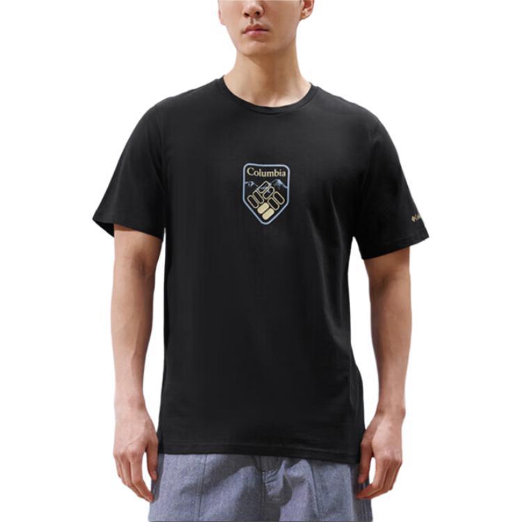 Columbia Outdoor Comfortable Pure Cotton Breathable Casual Short Sleeve T-Shirt Men Tops Black AJ0403-008