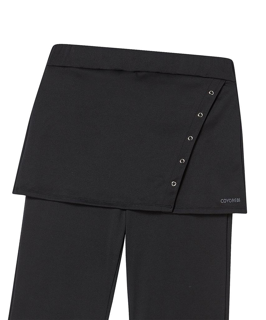 AWESOME STUDIO Layered Skirt Pants Black