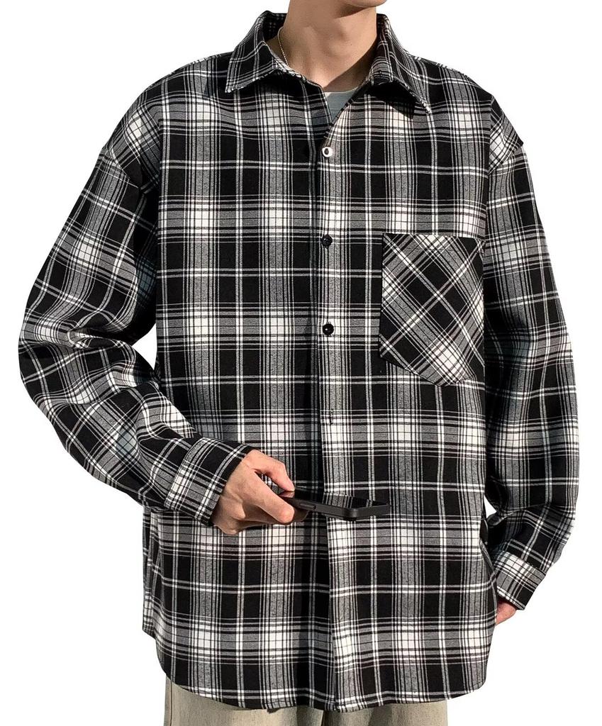 Bligo Casual Long Loose Plus Sizes Quick Check Solid Work Men's Shirt, Sleeve, Fit, Available, Drying, Breathable, Pattern, Stylish, Color,
