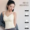 Women Romantic Lace Camisole Top With Built In Bra Pads Slim Fit Inner Wear