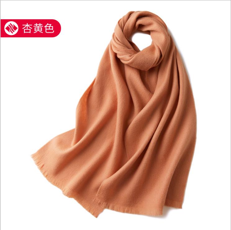 100% pure wool scarf Women's wild classic pure color new autumn and winter couples warm long short ear cashmere scarf