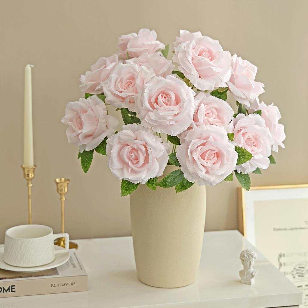 Artificial Flowers Silk Rose Brial Bouquet Fake High Quality Home Room Table Wedding Wreath Decora Outdoor Garden Diy Gifts Box