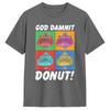 Unisex T-Shirt Gottverdammt Donut Katze Pop Art DCC Vintage Baumwolle T-Shirt Kurzarm T-Shirts Rundhals Kleidung Geschenkidee