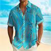Fashion Men Hawaiian Shirt  Gold Leaf Patterns Short Sleeve Shirts for Men Beach Vacations Summer Parties Oversized Men Clothing