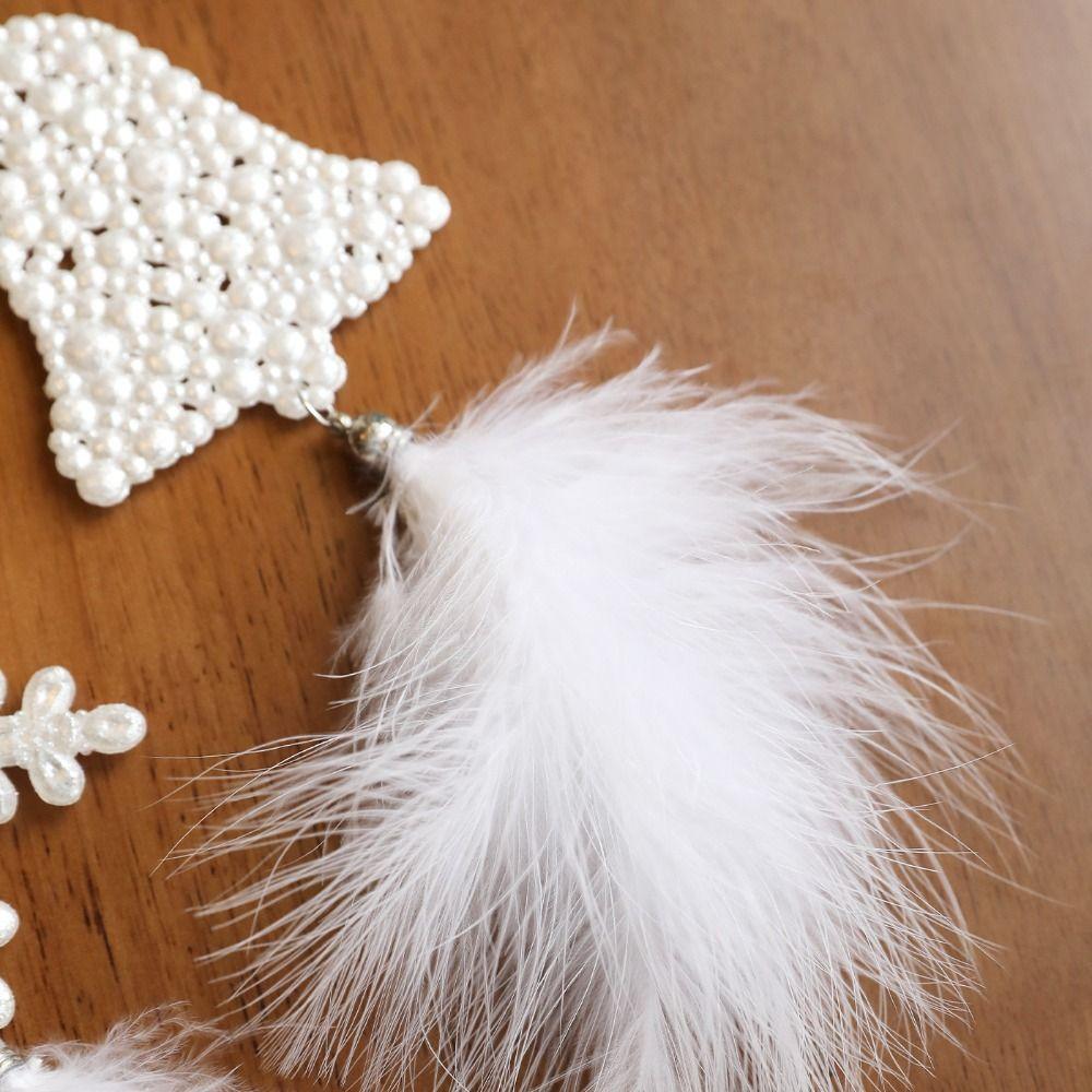 Delicate Plastic Christmas Tree Feather Pendant Angel Snowflake Christmas Hanging Decoration Feather Elk Hanging Ornament Xmas