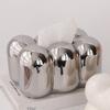 High-end Dining Table Tissue Box Ceramics Tissue Box Silver White Black